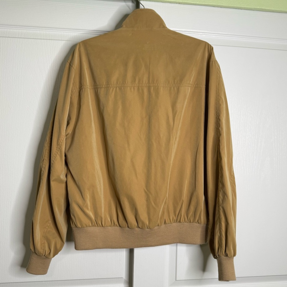 Facconable Men’s Water Resistant Bomber Jacket Tan Color Cotton Wool Blend Small - Picture 4 of 16